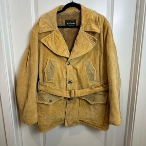 Western corduroy leather vintage coat